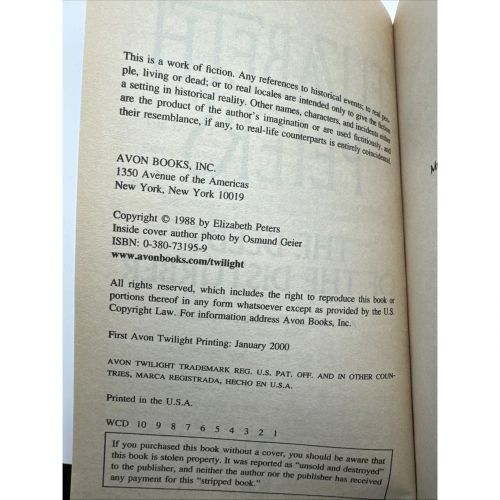 Deeds of the Disturber by Elizabeth Peters, 1988